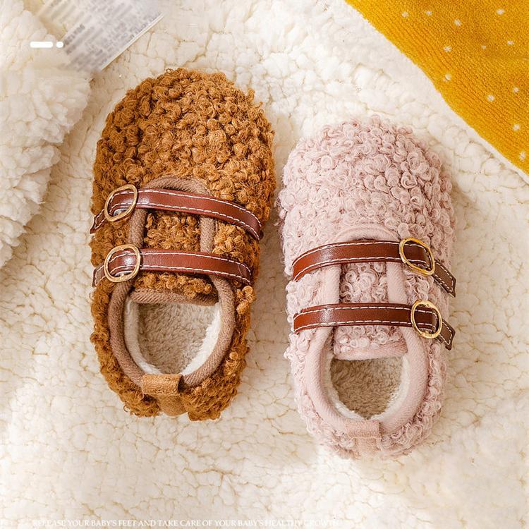 キッズ　モカシンシューズ　子供　スリッポン ファーシューズ パンプス モコモコ ぺたんこ カジュアル ..