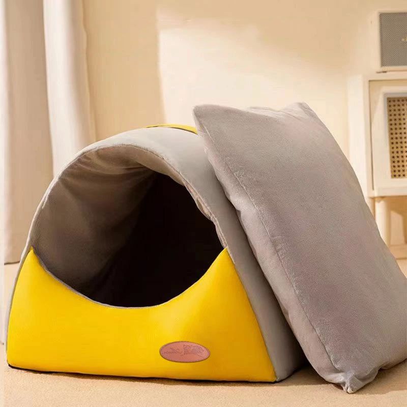 ペットベッド ペットハウス 犬 猫 ハウス ドーム型ハウス おしゃれ 室内用 水洗え 折りたたみ 組み立てが簡単 収納可能 冬 四季用 暖かい 保温防寒 ぐっすり眠れる 小型犬用 猫用 ペット用品 クッション付き 寒さ対策 柔らかい 半密閉式 ペット ハウス
