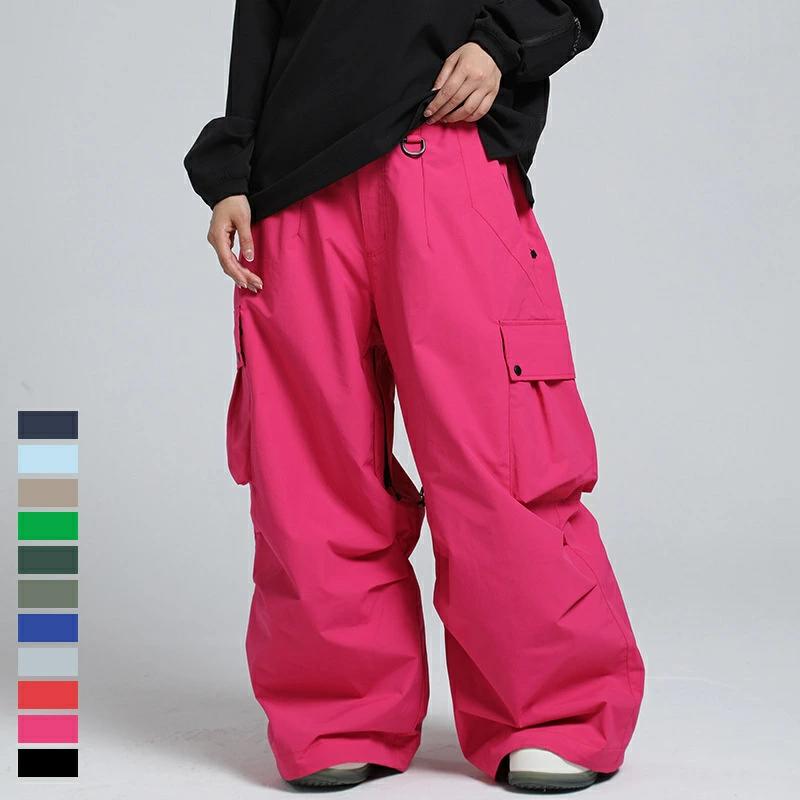 ボトムス ワイドパンツ レディース メンズ ズボ スキーウェア 無地 スノーボードウェア カーゴパンツ スノボウェア ロングパンツ