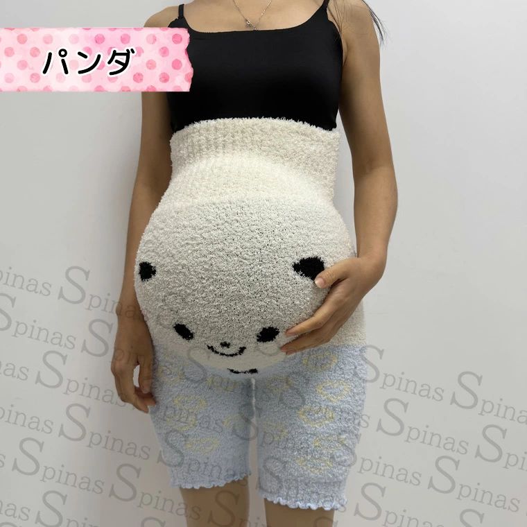 妊婦さんも安心 パンダ 犬 五分丈 ロング丈 腹巻付き かわいい 可愛い キャラクタ...