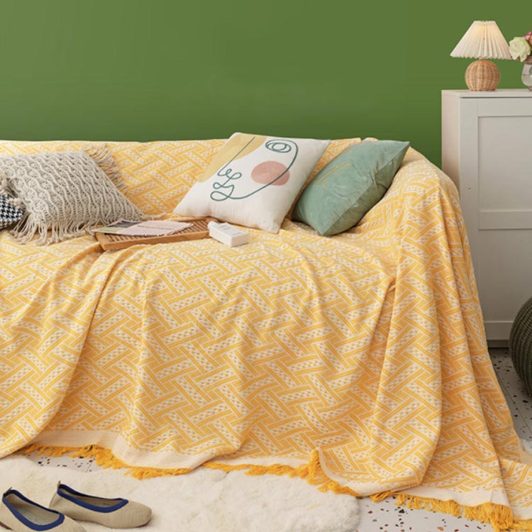 肘あり マルチクロス ソファーカバー マルチカバー フリンジ かけるだけ ソファー 肘無し 長方形 正方形 カウチカバー ブランケット 大判 1人掛け [3]