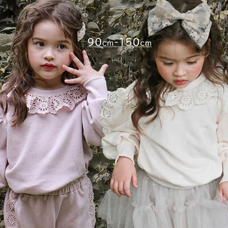 長袖 フリル 子ども 秋物 ロン ス 女の子 可愛い 重ね着 フリルス 子供服 カットソー お出かけ 90 着回し 肩フリルトレーナー ベビー スウェット 冬物 ブラウス プルオーバー 120 140 丸襟 キッズ 袖フリル 長袖シャツ ジュニア ガールズ