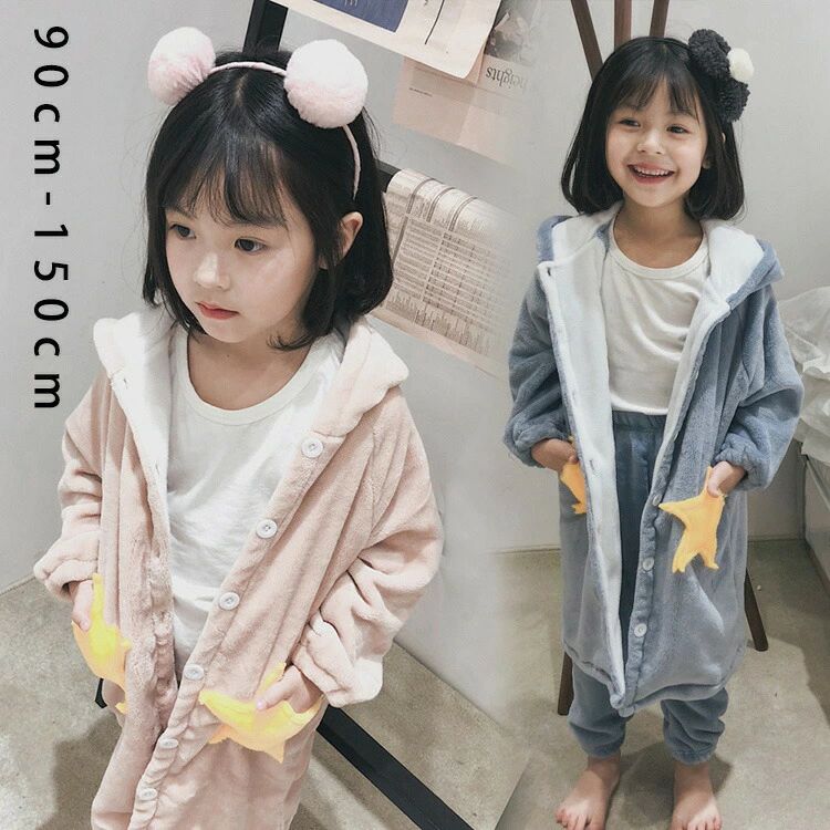 バスローブ キッズ パジャマ ガウン ナイトガウン 着る毛布 寝巻き フード付き 女の子 男の子 バスローブ 長袖 ナイトウェア あったか ロングガウン 部屋着 寒さ対策 ふわふわ ルームウェア フランネル 秋冬用