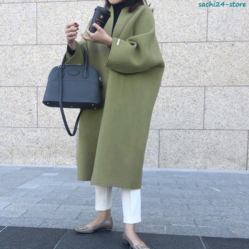 ノーカラーコート アウター レディース 女性 婦人服 ロングコート 上着 切りっぱな...