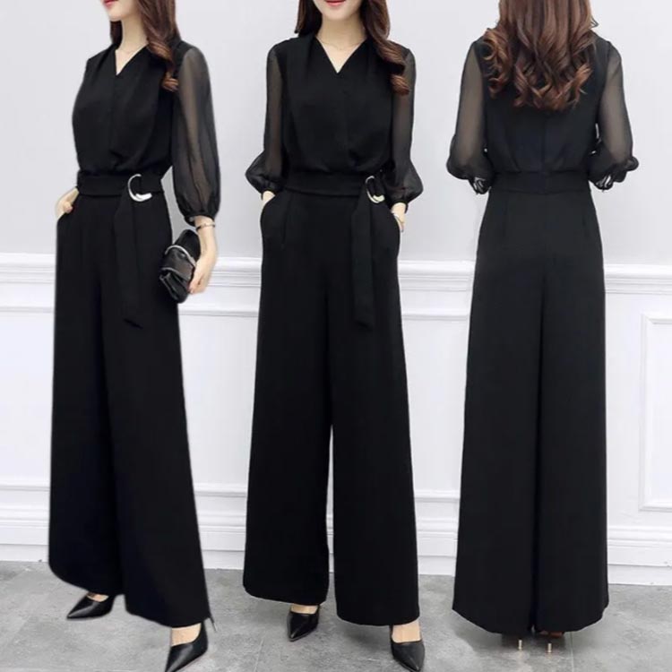 着痩せ 二次会 パーティードレス コーデ 結婚式 7分袖 透け感 レディース 20代 送料無料 パンツドレス オールインワン パンツスーツ サロペット きれいめ 演奏会 お呼ばれ 40代 50代 春 披露宴 フォーマル 黒 ママ