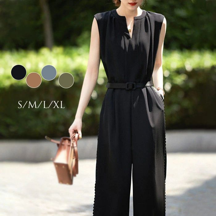 パンツドレス パーティードレス オールインワン サロペット ドレス ワイドパンツ レディース オーバーオール コンビネゾン 結婚式 二次会 お呼ばれ 披露宴 無...