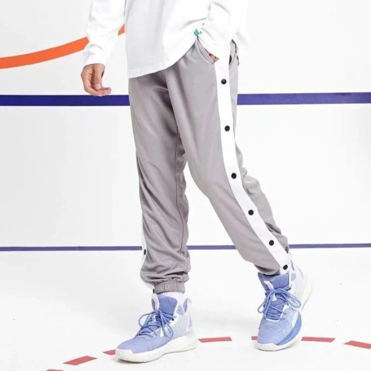 スローネルのジュニア ジャージパンツ 長ズボン 裾ボタン スナップボタン バスケパンツ キッズ バスケットボールパンツ バスケットボール 練習用パンツ サイドライン ロングパンツ ジャージ 下 男の子｜アングル3