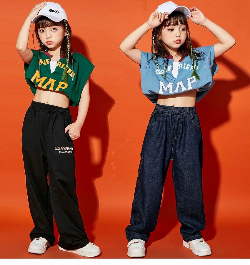 トップス へそ出し服 キッズ ダンス衣装 ガールズ ヒップホップ ファッション キッ...