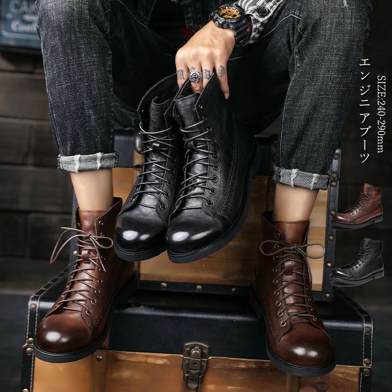 ショートブーツ メンズブーツ バイクブーツ ワークブーツ エンジニアブーツ 作業靴 紳士靴 男性用ブーツ カジュアルシューズ 通勤 通学 送料無料