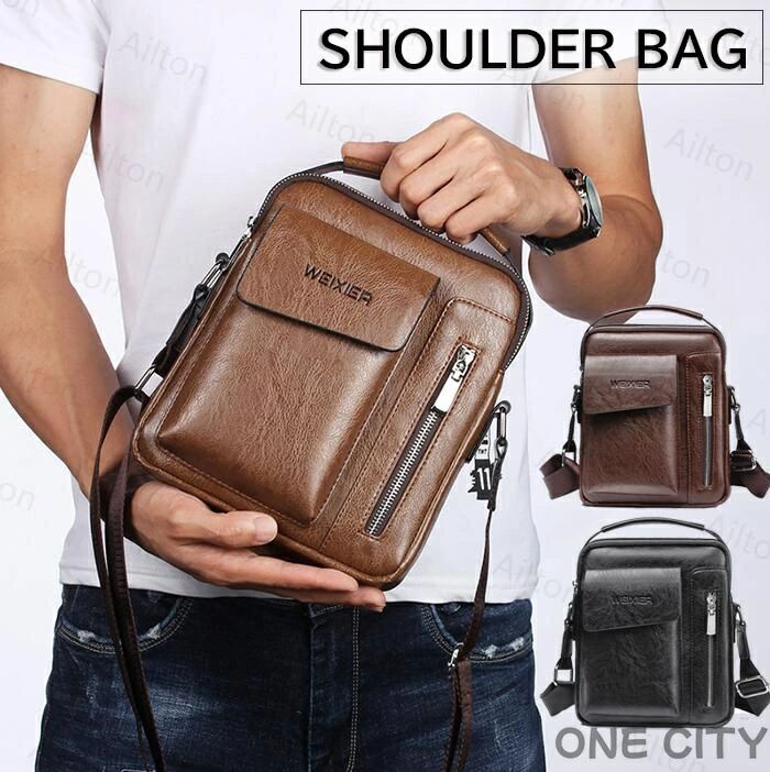 B, C, D, G, J, L, S, T, Z - ショルダーバッグ メンズバッグ 斜め掛け 肩掛け PUレザー 革 撥水 手提げ カバン メンズショルダーバッグ 軽量 コンパクト 多収納 カジュアル アウトドア 通勤 通学 オフィス 事務 紳士鞄 ビジネス 旅行 bagmen 20代 30代 40代 50代 ブラウン ブラック