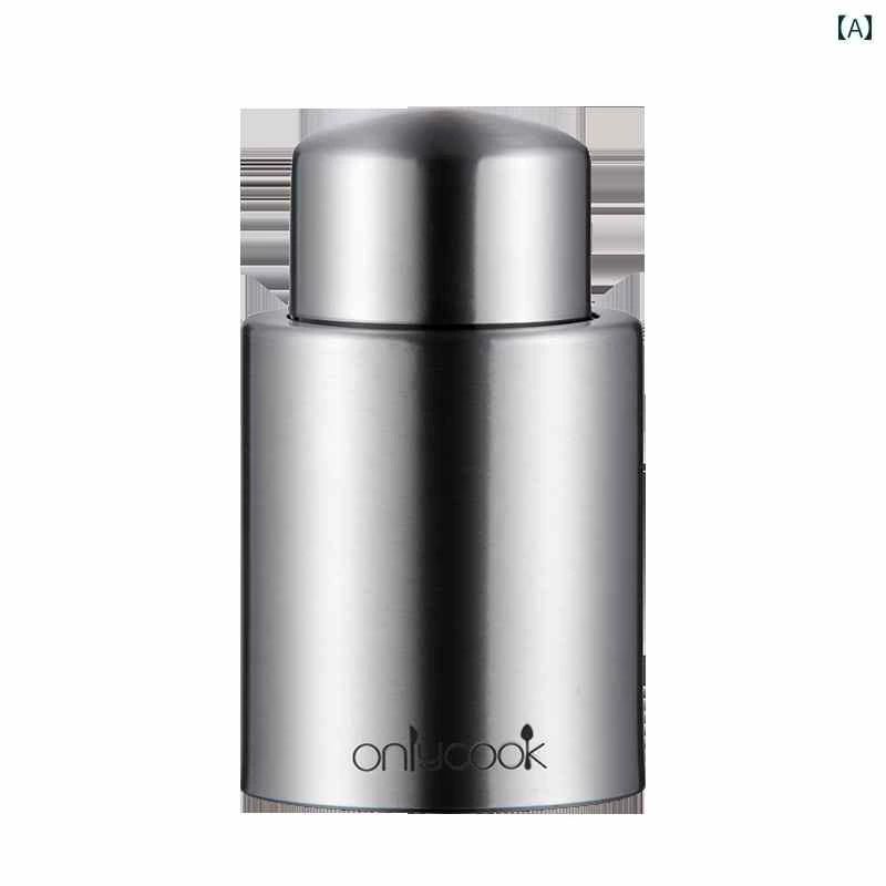 ワインストッパー ボトルキャップ 真空 家庭 ステンレス ボトル ストッパー シリコン シルバー ワイン栓