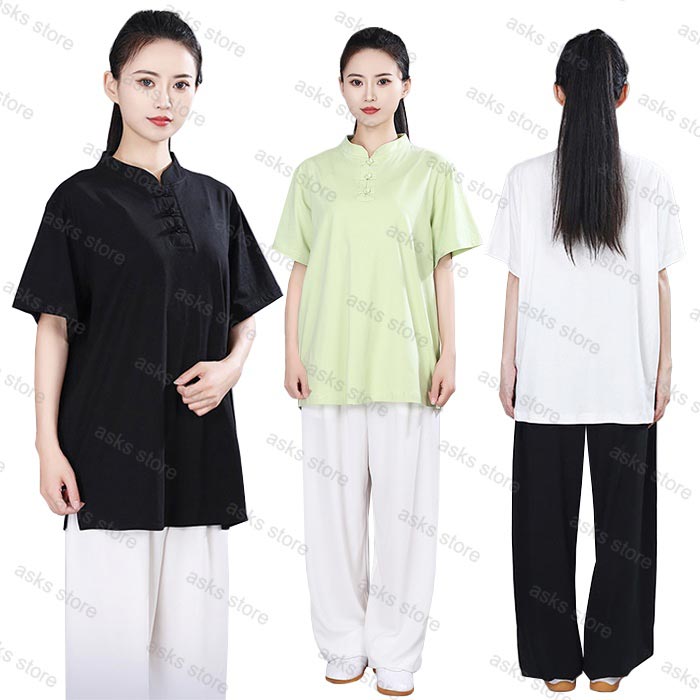 太極拳 トップス メンズ レディース 半袖 tシャツ 太極拳ウェア 練功服 太極拳服 ...