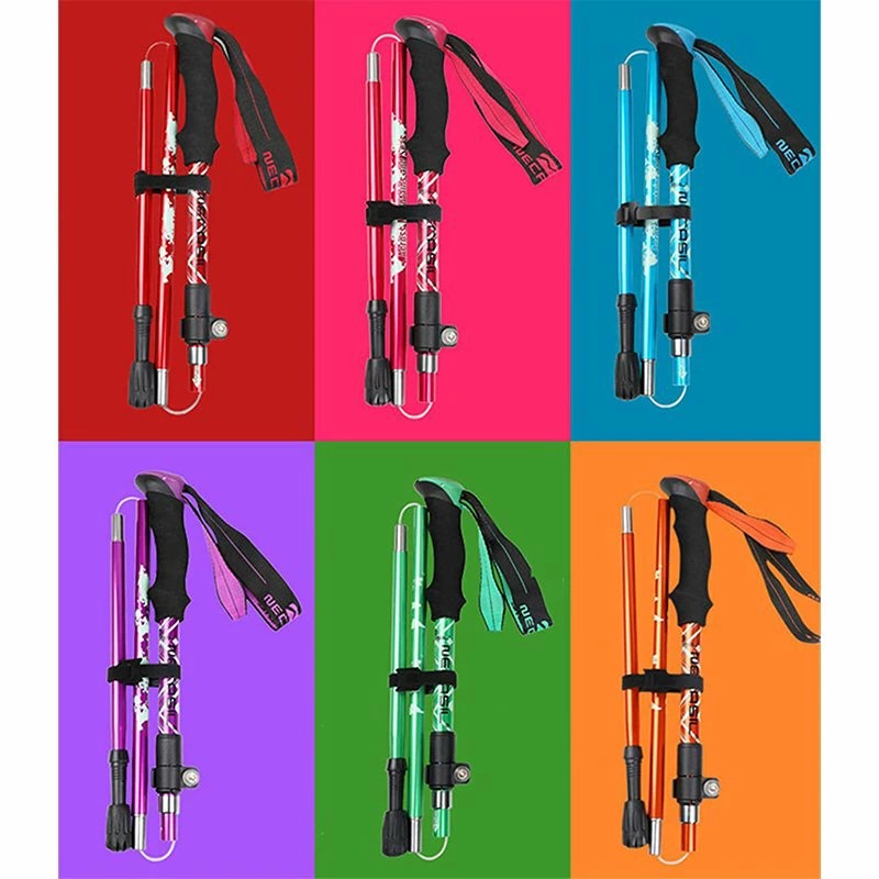 トレッキングポール 登山ストック トレッキングステッキ 超軽量アルミ製 高強度 折...