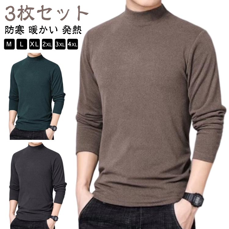 【送料無料】Tシャツ ハイネック トップス ストレッチ あったかインナー 長袖 インナー 暖かい シャツ 半袖 部屋着 微起毛 防寒 発熱 タートルネック アンダーウェア 肌着 冷え防止 春 秋 冬 防寒着 アンダーシャツ 保温 無地 ギフト メンズ カジュアル