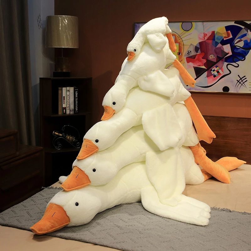 抱き枕 ぬいぐるみ 白いガチョウ クッション 腹ばい枕 特大 (全長約90cm 130cm 160cm 190cm ) 動物 大きいサイズ 柔らかい 横向き寝 ロングクッション 女の子 プレゼント 子供 おもちゃ 贈り物 ギフト 出産祝い 誕生日 クリスマス プレゼント 送料無料
