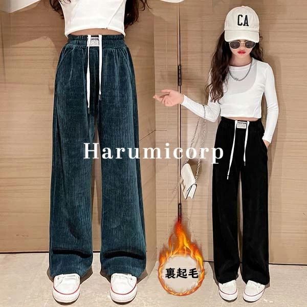 Long-Trousers, Trousers - ガウチョパンツ キッズ 裏起毛 秋冬 ロングパンツ 女の子 男の子 子供服 ジュニア 長ズボン 暖かい 韓国子供服 ベビー服 ボトムス ストレッチパンツ カジュアルパンツ 子ども服 おしゃれ 可愛い 誕生日 プレゼント 170cm 160cm 150cm 140cm 130cm 120cm