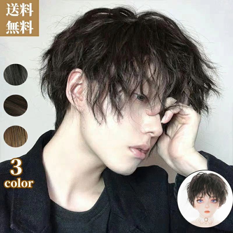 【送料無料】ウィッグ ショート メンズ ショートウルフ コスプレ フルウィッグ ウィッグ 男装 男性 原宿 ウィッグ ショート メンズ ショートウルフ コスプレ フルウィッグ ウィッグ オールかつら 黒 おしゃれ ショート ボブ コスプレ ショート 紳士