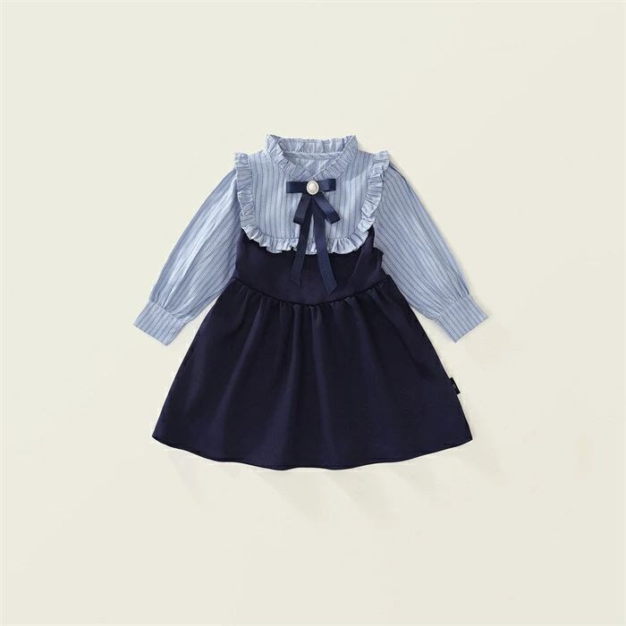 【送料無料】フォーマルワンピース 女の子 キッズ ワンピース 子供服 長袖 ドレス ワンピース スリーブレスワンピース フェイクレイヤード 卒園式 卒業式 入園式 入学式 学園風 七五三 結婚式