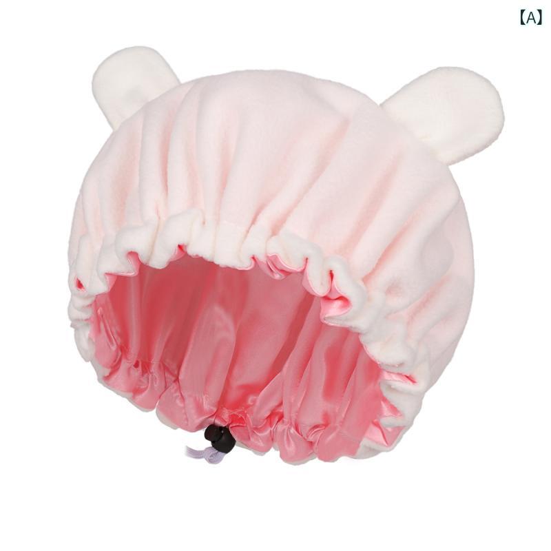 【送料無料】ニット帽 キッズ ベビー 子供用 秋冬 クマ耳 ダブルレイヤー あったか 防寒 ナイトキャップ サイズ調整可能 ポリエステル素材 柔らかい肌触り かわいい 普段使い お出かけ オフホワイト 黒 ピンク ブルー パープル