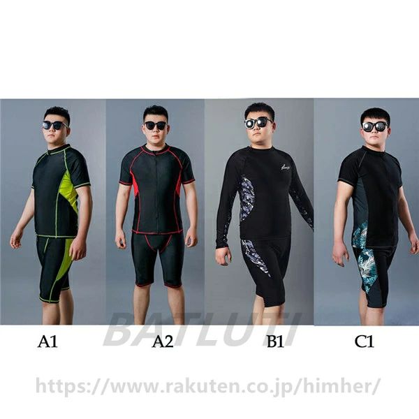 スローネルの水着 メンズ 上下セット セットアップ パパ 半袖 ラッシュガード ハーフパンツ ブラック スポーツ水着 ジム スポーツジム プール 海 ブラック 大きいサイズ 3L 4L 5L 6L 7L 8L 9L 10L｜アングル3