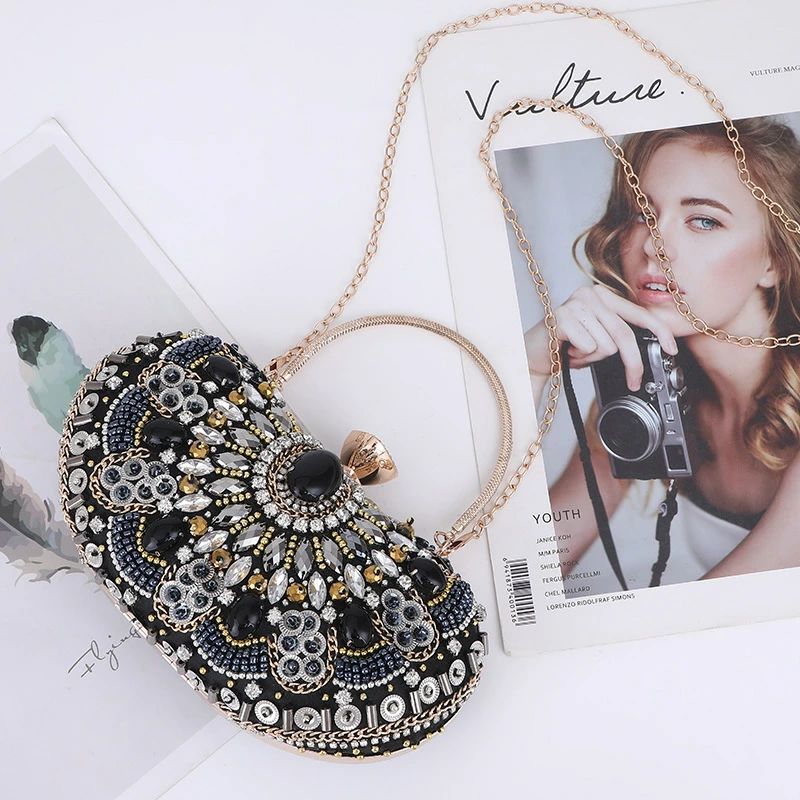 【送料無料】パーティーバック キラキラ ダイヤモンド がま口 ハンドル 斜めかけ ハンドバッグ バッグ パーティー フォーマル お呼ばれ 二次会 謝恩会 披露宴 演奏会 レディース 2次会 成人20代 30代 40代 50代 大 結婚式 バッグ