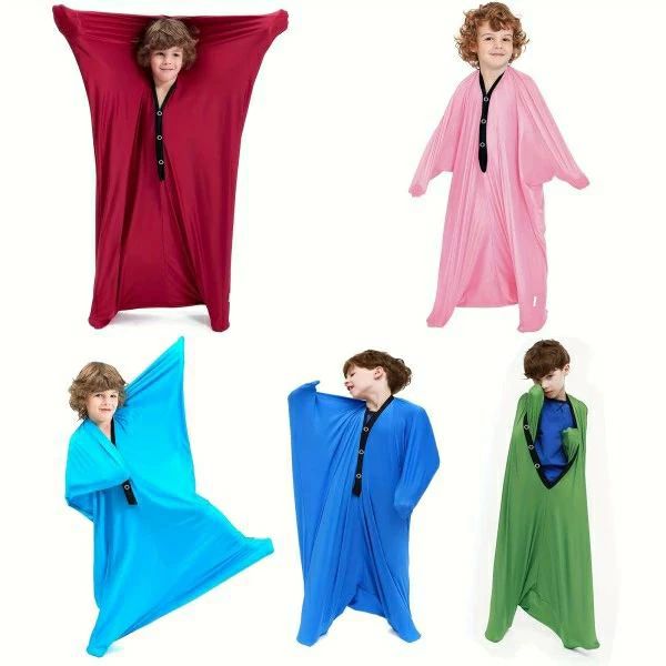 【送料無料】子供の感覚的なボディソックス - カラフルで伸縮性のあるポリエステル寝袋 - 家庭や旅行、屋内外の遊び、旅行の快適さに最適な、楽しいデザインと伸縮性のある素材