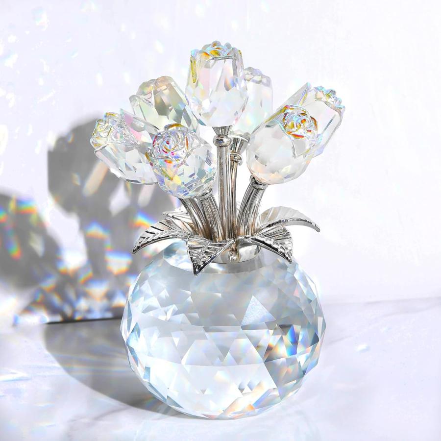 China Ornaments - 【送料無料】花 枯れない花 誕生日プレゼント 母親 妻 彼女 人気 クリスタル 母の日 2026 結婚祝い 定年 退職祝い 結婚式 置物 家の装飾品