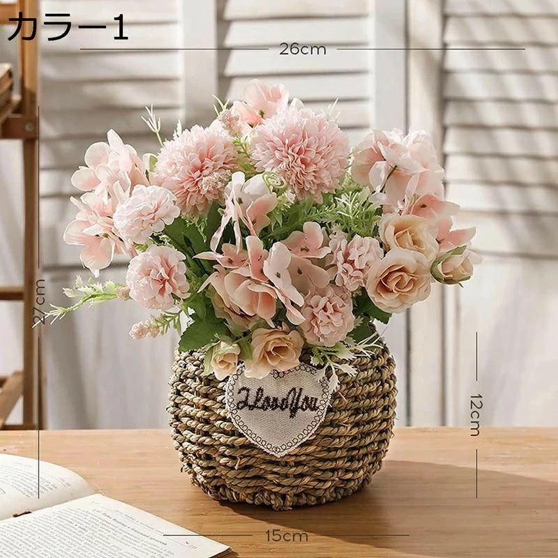 庆祝开张, 庆祝迁移 - 【送料無料】玄関 枯れない花 インテリア 人工観葉植物 フェイクグリーン 光触媒 花瓶付き アレンジメント 世話要らず おしゃれな空間演出