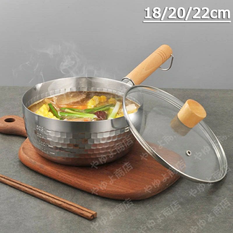 【送料無料】 雪平鍋 18cm 蓋付き ステンレス製 ラーメン鍋 軽くて使いやすい 片手鍋 行平鍋 飲食店用
