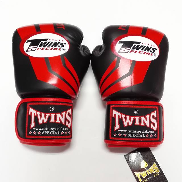 TWINS SPECIAL ボクシンググローブ 12oz Fs黒赤 /ボクシング/ムエタイ/グローブ/キック/フィットネス/本革製/ツインズ/大人用/オンス