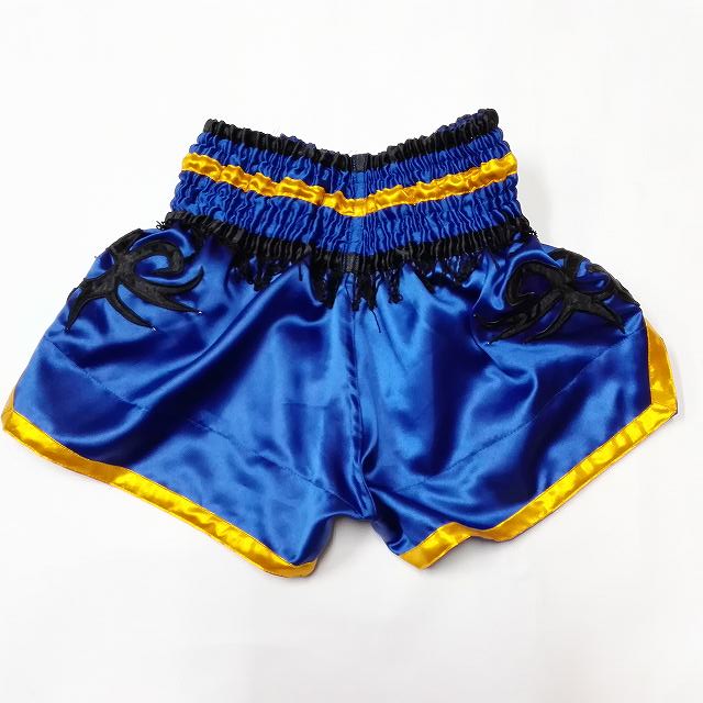 ルンピ二ーストアの84 サテン ムエタイ ボクシング パンツ 青THAI /キックボクシング/トランクス/大人用｜アングル2
