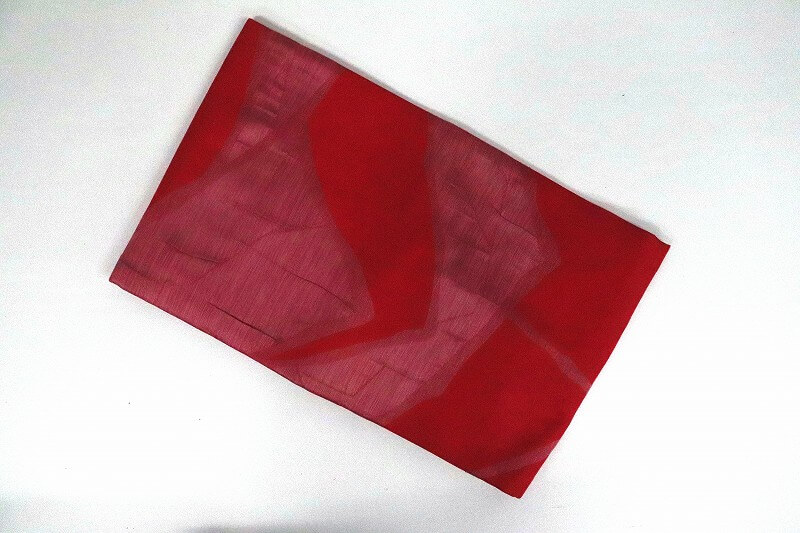 【中古】 九寸名古屋帯 ピンク 桃系 変色等 リメイク用 リユース リサイクル 【電話注文対応が出来ません】