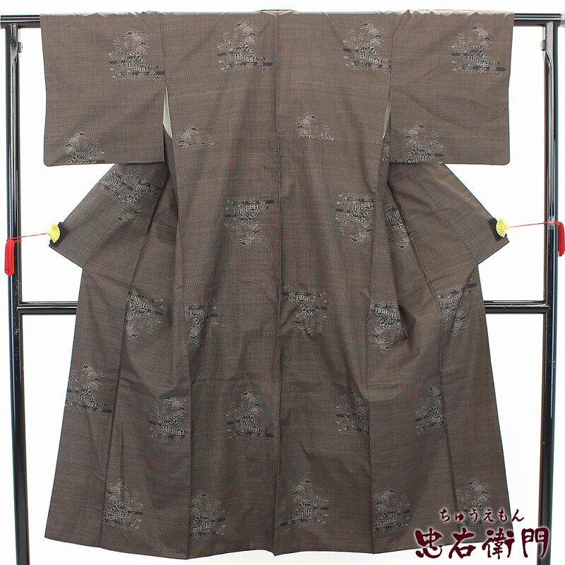 【楽天スーパーSALE★ポイント10倍】【中古】 紬 大島紬 レディース 正絹 茶 身丈156.5cm 裄丈63.5cm 仕立て上がり着物 カジュアル【中古】 送料無料 あす楽対応