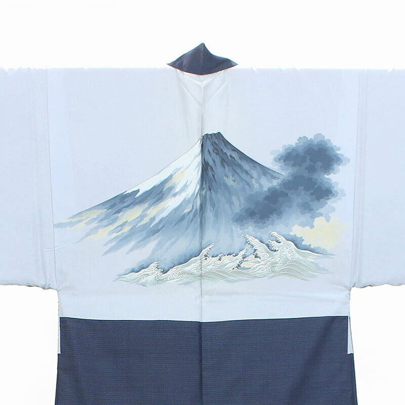 リサイクル着物 リサイクル 男羽織 羽織 羽おり メンズ 正絹 大島紬 紺 身丈99cm 裄丈69cm 羽織単品 【中古】 即日発送