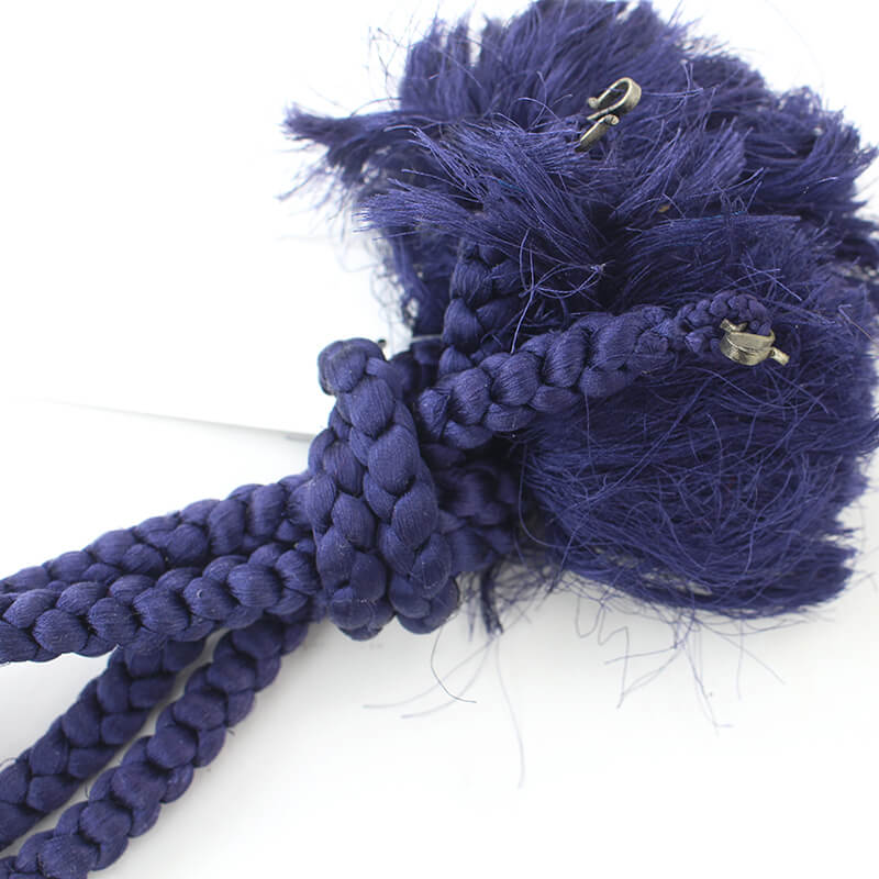 リサイクル 羽織紐 丸組 メンズ 正絹 紺紫 長さ21cm 【中古】 即日発送