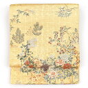 【中古】 袋帯 ふくろ帯 礼装用 フォーマル帯 リサイクル レディース 正絹 金ベージュ 芙蓉 松 菊 本金箔 琳派絢爛豊麗紋 長さ416cm 幅31cm 仕立...