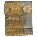 【中古】 袋帯 ふくろ帯 リサイクル レディース 正絹 金 箔地 長さ428cm 幅30.5cm 仕立て上がり帯 リサイクル帯 送料無料 即日発送