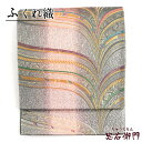 【中古】 袋帯 フォーマル ふくろ帯 リサイクル レディース 正絹 ふくれ織 緑 金 長さ428cm 幅31cm 仕立て上がり帯 リサイクル帯 送料無料 即日発...