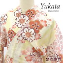 【新中古】 浴衣 ゆかた レディース 綿 黄ベージュ 梅 花柄 身丈164cm 裄丈67cm 夏祭り 花火 夏 Lサイズ リサイクル着物 リユース着物 中古着物 即日発送