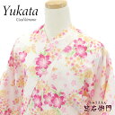 【中古】 【新古品】 浴衣 ゆかた レディース 綿 白 百合 薔薇 身丈160cm 裄丈63.5cm 夏祭り 花火 夏 Sサイズ リサイクル着物 リユース着物 中古着物 即日発送