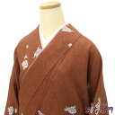 【50%OFF】【GWセール開催中!】【中古】 小紋 リサイクル 着物 正絹 袷 仕立て上がり カジュアル レディース ブラウン 牡丹 大きいサイズ 裄丈67c...