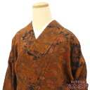 【50%OFF】【GWセール開催中!】【中古】 小紋 リサイクル 着物 正絹 袷 仕立て上がり カジュアル レディース ネイビー ブラウン 牡丹 流水 裄丈65...