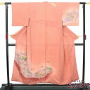 【50%OFF】【GWセール開催中!】【中古】 付下げ レディース 正絹 ピンク 地紙 ススキ 身丈158cm 裄丈64cm 仕立て上がり着物 フォーマルリサイ...
