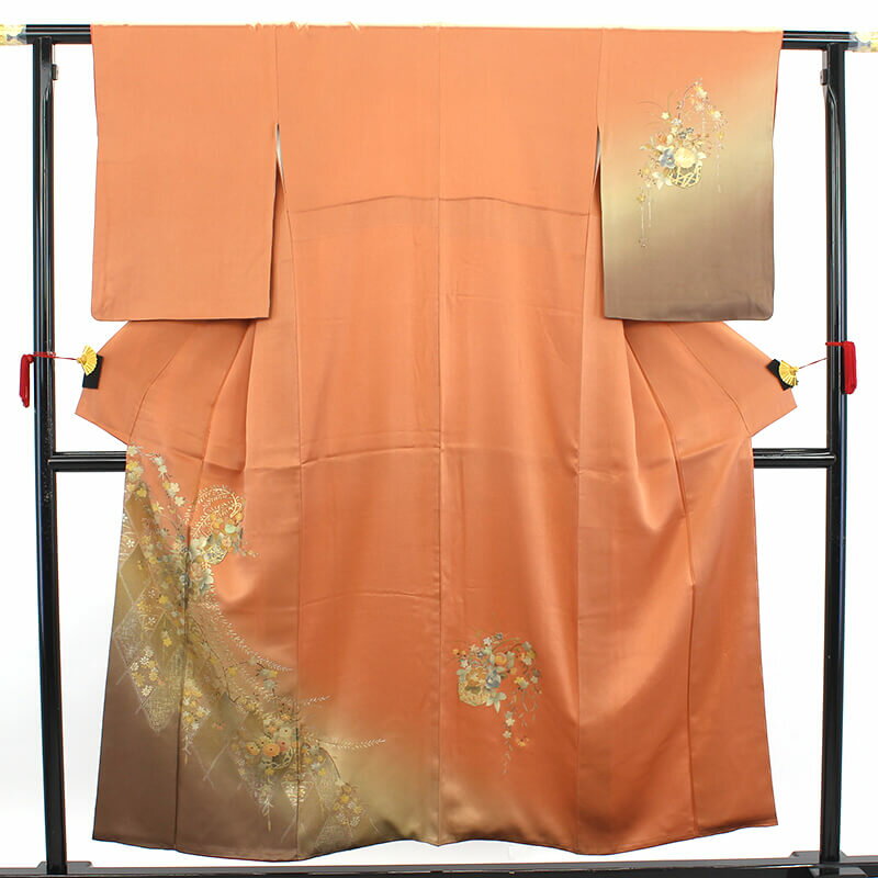 楽天市場】オレンジ色(種類(着物)付下げ)(和服|レディース 楽天市場】オレンジ色(種類(着物)付下げ)(和服|レディース