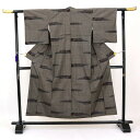 【50%OFF】【GWセール開催中!】【中古】【送料無料】 大島紬 証紙付 リサイクル 正絹 袷 ブラック 黒 裄丈63 小さいサイズ 即日発送 翌日配送
