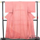 【50%OFF】【GWセール開催中!】【中古】 付下げ 江戸小紋柄 落款 レディース 正絹 桃 身丈160cm 裄丈64.5cm 仕立て上がり着物 カジュアル【...