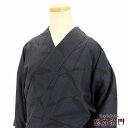 【50%OFF】【GWセール開催中!】【中古】 大島紬 レディース 正絹 ネイビー 抽象的な四角柄 身丈168cm 裄丈64.5cm 仕立て上がり着物 カジュア...