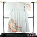 【50%OFF】【GWセール開催中!】【中古】訪問着 レディース 正絹 グレー 辻が花風 雲取り 入学式 卒業式 結婚式 七五三 身丈154cm 裄丈63.5c...