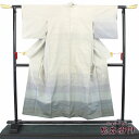 【中古】 紬 付下げ レディース 正絹 グレー ぼかし 上品 身丈153cm 裄丈63cm 仕立て上がり着物 カジュアル 小さいサイズ 【中古】 あす楽対応