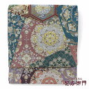 【中古】 袋帯 ふくろ帯 リサイクル レディース 正絹 紫 切りバメ風 亀甲 伝統文様 長さ430cm 幅31cm 仕立て上がり帯 フォーマルリサイクル帯 送料無料 即日発送